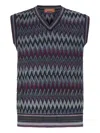 Missoni Chevron-pattern V-neck Sweater Vest In Multi