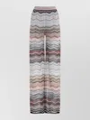 Missoni Sequin-embellished Striped Metallic Crochet-knit Wide-leg Pants In Animal Print