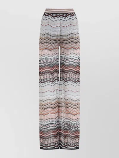 MISSONI CHEVRON LAMÉ HIGH-RISE WIDE-LEG TROUSERS