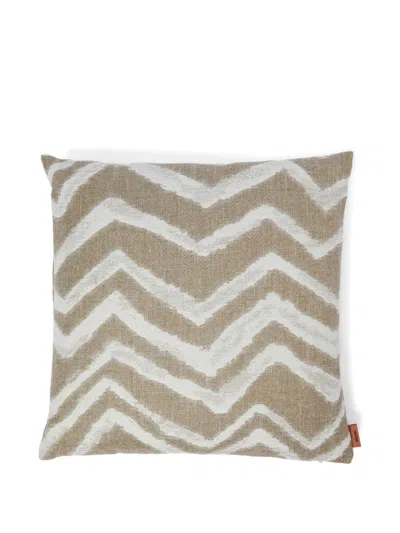 Missoni Chevron-patterned Cushion In Neutrals