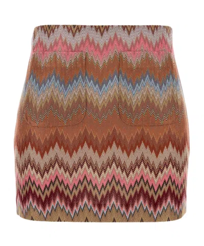 Missoni Chevron Patterned Mini Skirt In Multi