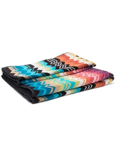 Missoni Chevron-print Cotton Beach Towel In Blue