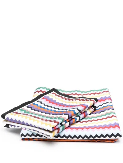 Missoni Chevron-print Bedding Set (set Of Three) In Blue