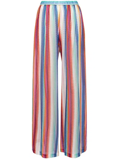 Missoni Striped Cotton And Silk Wide-leg Pants In Multicolor