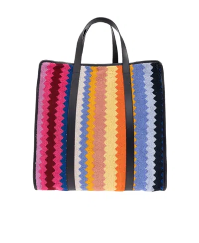 Missoni Chevron-print Terry Tote Bag In Multicolor