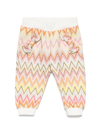 Missoni Babies' Chevron-print Track Pants In White