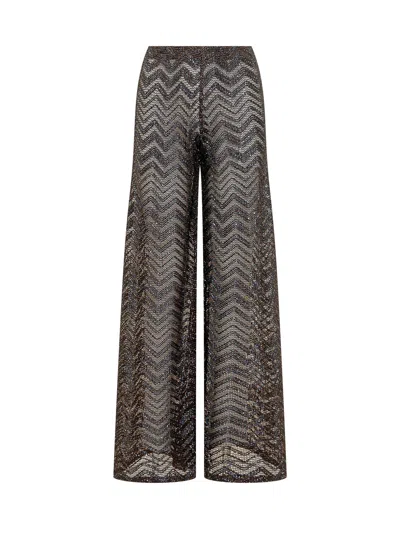 Missoni Chevron Print Trousers In Gray