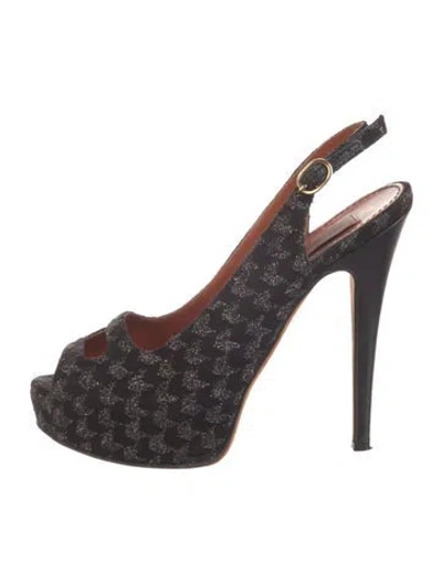 Pre-owned Missoni Chevron Printed Slingback Sandals In Purple