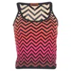 Missoni Womens Black Red Fucsia Brown Chevron-print Sleeveless Cotton-blend Top In Multi