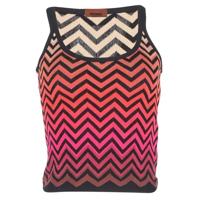 Missoni Chevron-printed Tank Top In Multicolor Cotton