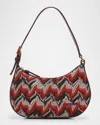 Missoni Chevron Raschel & Leather Mini Hobo Bag In Multi