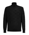Missoni Rollkragenpullover Aus Wolle Mit Ton-in-ton-chevron In Black