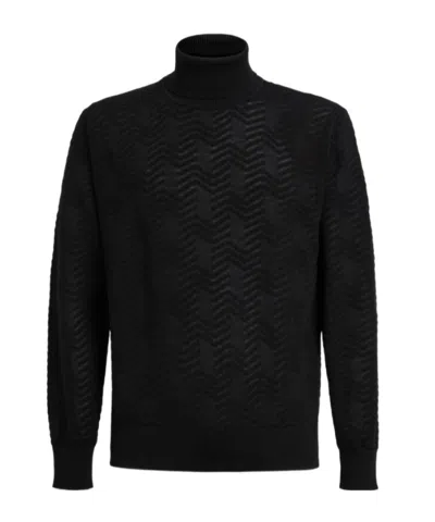 MISSONI MISSONI TONE-ON-TONE CHEVRON TURTLENECK PULLOVER