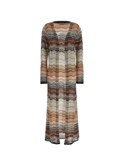 Missoni Herringbone Sequined Cardigan In Multi