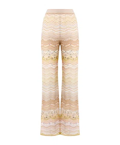 Missoni Chevron Sequin-embellished Trousers In Neutral