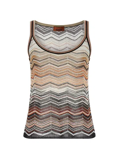 Missoni Chevron Sequin Tank Top In Multi