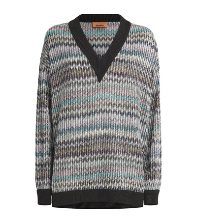 MISSONI CHEVRON SEQUINNED SWEATER 