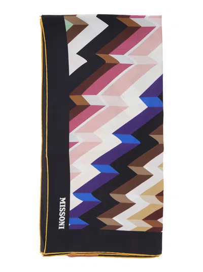 Missoni Chevron Silk Scarf In Multicolor