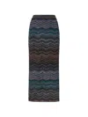Missoni Viscose Skirt With Laminated Chevron Pattern In Multi