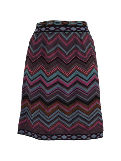 Pre-owned Missoni Chevron Skirt In Purple