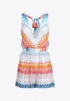 Missoni Zigzag Halterneck Romper In Multicolor