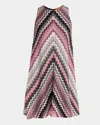 Missoni Mini A-line Dress With Serrated Zigzag Lamé Motif In Sm9kq-multi Pink And