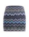Missoni Chevron Snake-patterned Mini Skirt In Blue