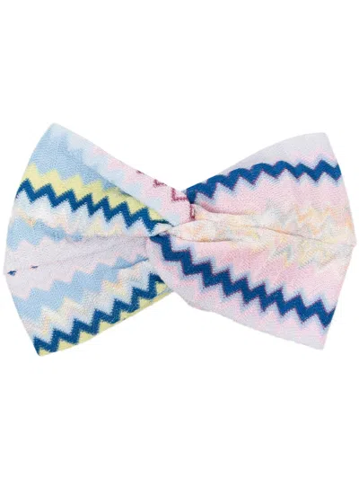 Missoni Chevron-stitch Cotton Blend Headband In Black
