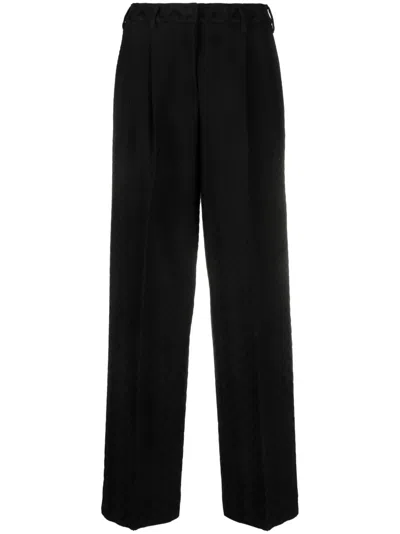 Missoni Chevron Straight-leg Trousers In Black