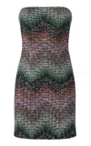 Missoni Chevron Strapless Caperdoni-knit Mini Dress In Multi