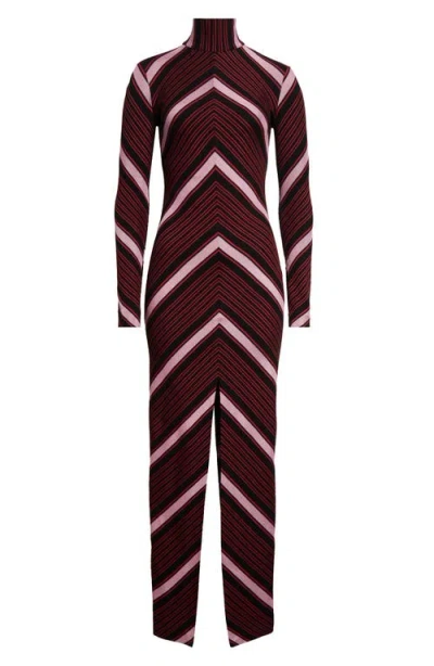 MISSONI MISSONI CHEVRON STRIPE LONG SLEEVE RASCHEL KNIT DRESS