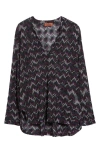 Missoni Chevron Stripe Metallic Knit Top In Multi