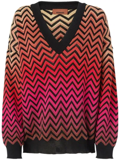 Missoni Chevron Sweater In Multicolour