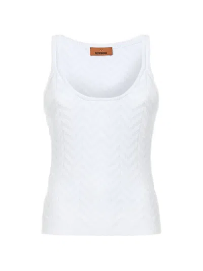 Missoni Chevron Tank Top In White