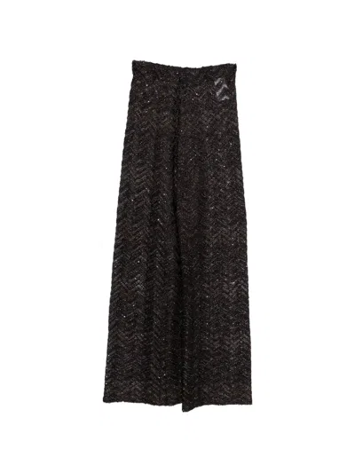 Missoni Chevron Trousers In Brown