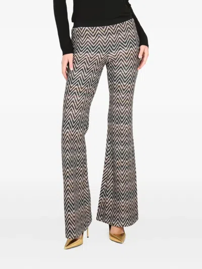 Missoni Flared Pants With Iconic Zigzag Design In Black