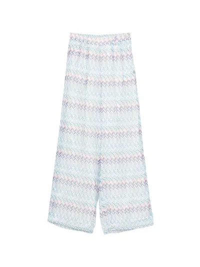 Missoni Kids' Chevron Trousers In White