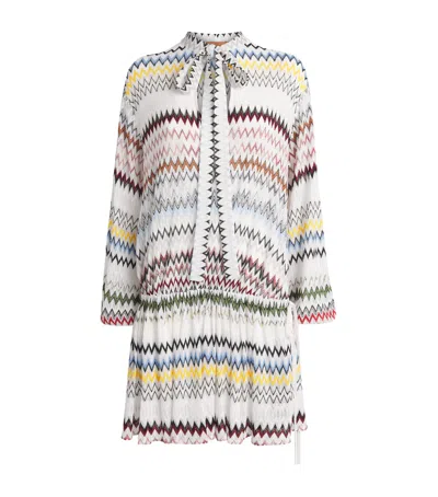 Missoni Chevron Tunic Mini Dress In White