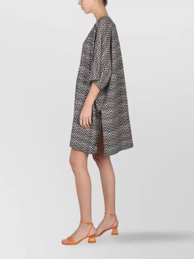 Missoni Chevron V-neck Dress 3/4 Sleeves