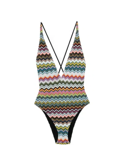 Missoni Zigzag One-piece Swimsuit Beachwear Multicolor