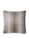Missoni Chevron Velvet Cushion (40cm X 40cm) In Brown
