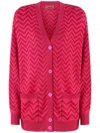 Missoni Tonal Chevron Oversized Cardigan In Rosa