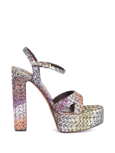 Missoni Chevron-knit Sandals In Multi