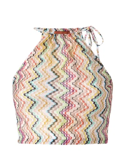 Missoni Chevron-pattern Halter Neck Top In Multi