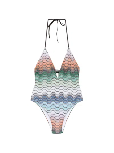 MISSONI CHEVRON-PATTERN SWIMSUIT