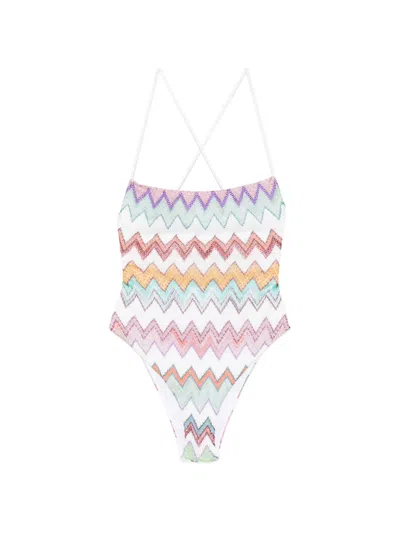 Missoni Chevron-pattern Swimsuit In Multi
