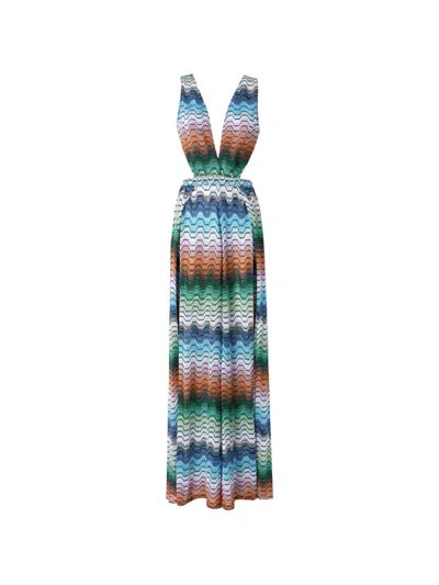Missoni Chevron-pattern V-neck Jumpsuit In Multi