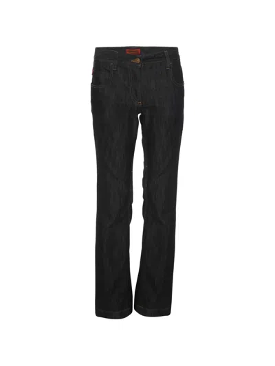 Pre-owned Missoni Chevron-stitch Flared Jeans In Blue