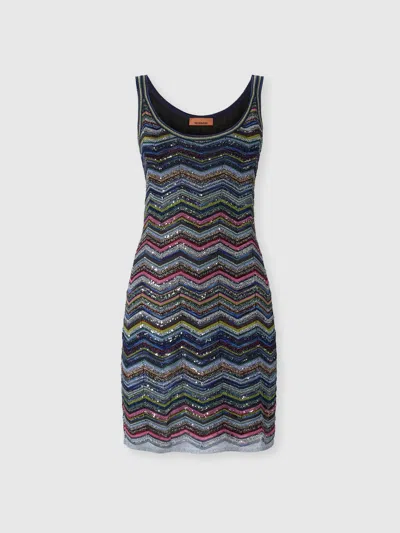 Missoni Chevron-strick-minikleid Mit Pailletten In Multi
