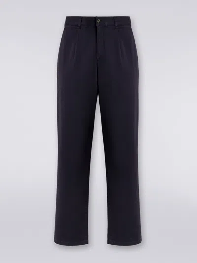 Missoni Chino Pants In Cotton In Blue